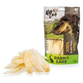 KIDDOG SUPER PREMIUM 100% natürliche Kaninchenohren 50 g